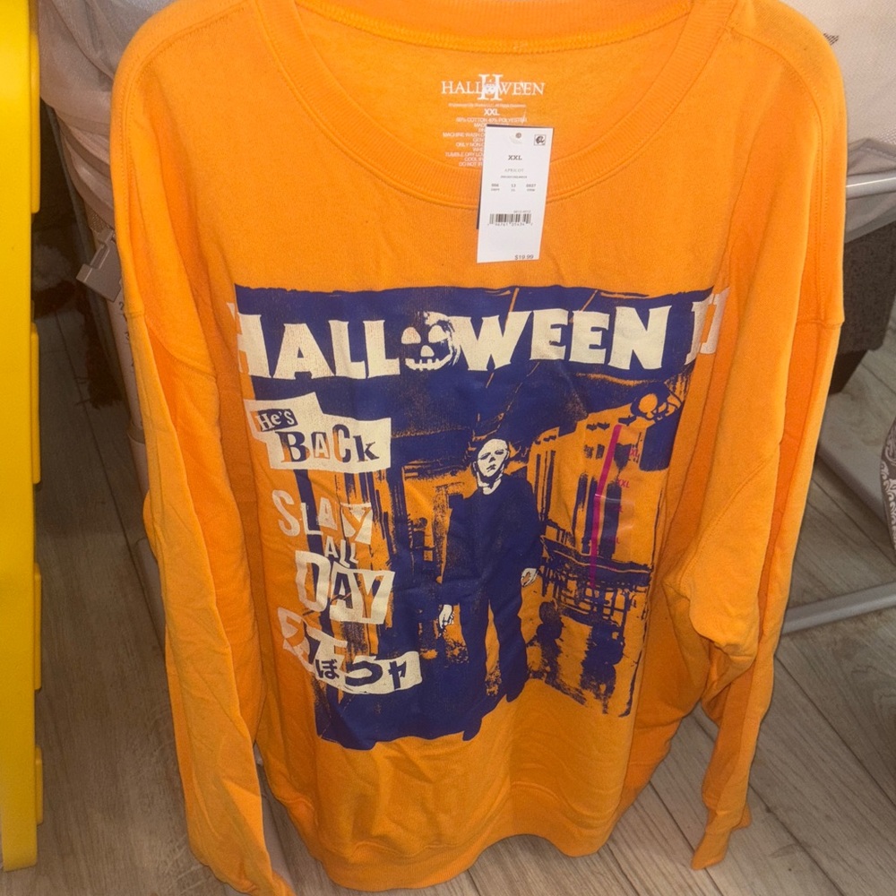 Orange Halloween Graphic Sweatshirt